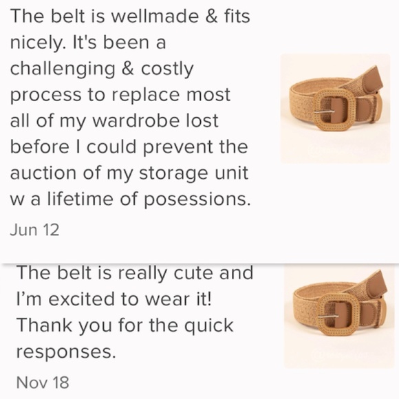 Woven Belt Tan Squared Buckle - Picture 5 of 5